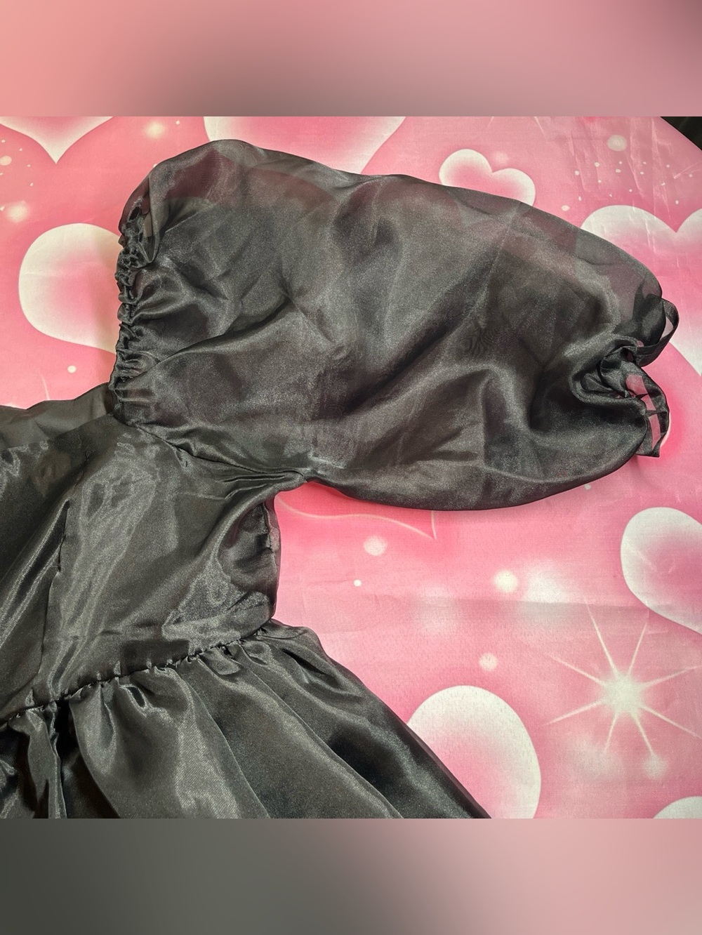Goth babydoll satin dress - Picture 4 of 7